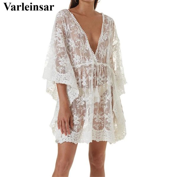 white deep v neck backless embroidery lace tunic beach cover up cover-ups beach dress beach wear beachwear female women v3340, White;black
white deep v neck backless embroidery lace tunic beach cover up cover-ups beach dress beach wear beachwear female women v3340, White;black