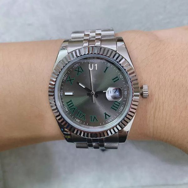 41mm male automatic mechianical wristwatches smooth bezel watch stainless steel strap sapphire glass waterproof, Slivery;brown
41mm male automatic mechianical wristwatches smooth bezel watch stainless steel strap sapphire glass waterproof, Slivery;brown