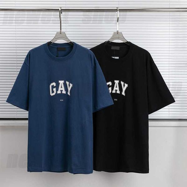 2022 mens designer t-shirts tee luxury true size summer tshirt classic paris embroidery gay letter print t shirt black blue streetwear loose, White
2022 mens designer t-shirts tee luxury true size summer tshirt classic paris embroidery gay letter print t shirt black blue streetwear loose, White