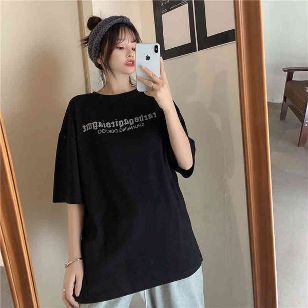 letter printed causal loose all match fashion oversize chessboard street short sleeve women tshirts 210426, White
letter printed causal loose all match fashion oversize chessboard street short sleeve women tshirts 210426, White