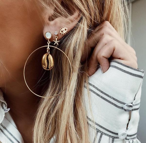 new shell big hoop earrings shell starfish eye stud earring rhinestone alloy 3pairs/set party jewelry ship, Silver
new shell big hoop earrings shell starfish eye stud earring rhinestone alloy 3pairs/set party jewelry ship, Silver