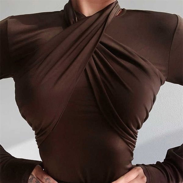 solid women long sleeve halter bandage bodysuit cross bodycon party elegant streetwear autumn winter club body rompers 210709, Black;white
solid women long sleeve halter bandage bodysuit cross bodycon party elegant streetwear autumn winter club body rompers 210709, Black;white