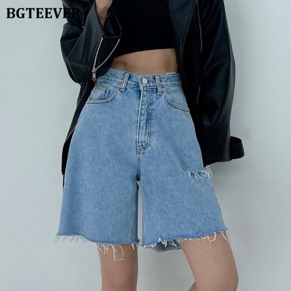 bgteerv summer casual loose denim shorts women high waist pockets ripped holes tassels female jeans shorts 2021, White;black
bgteerv summer casual loose denim shorts women high waist pockets ripped holes tassels female jeans shorts 2021, White;black