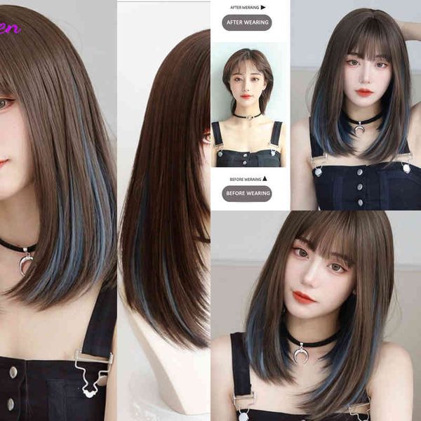 long straight synthetic black to blue ombre bob daily wigs for women with bangs heat resistant fiber cosplay hair 220622
long straight synthetic black to blue ombre bob daily wigs for women with bangs heat resistant fiber cosplay hair 220622
