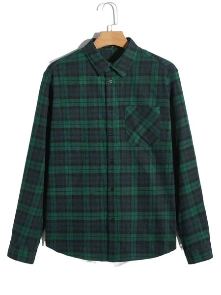 men tartan print pocket patched shirt c1jo#, White;black
men tartan print pocket patched shirt c1jo#, White;black