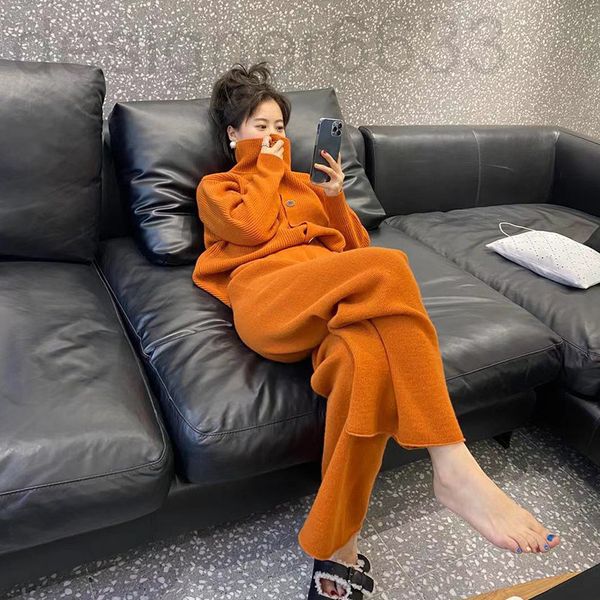 women's sweaters designer 10053# foreign style orange high neck sweater suit pants women's winter d98j, White;black
women's sweaters designer 10053# foreign style orange high neck sweater suit pants women's winter d98j, White;black