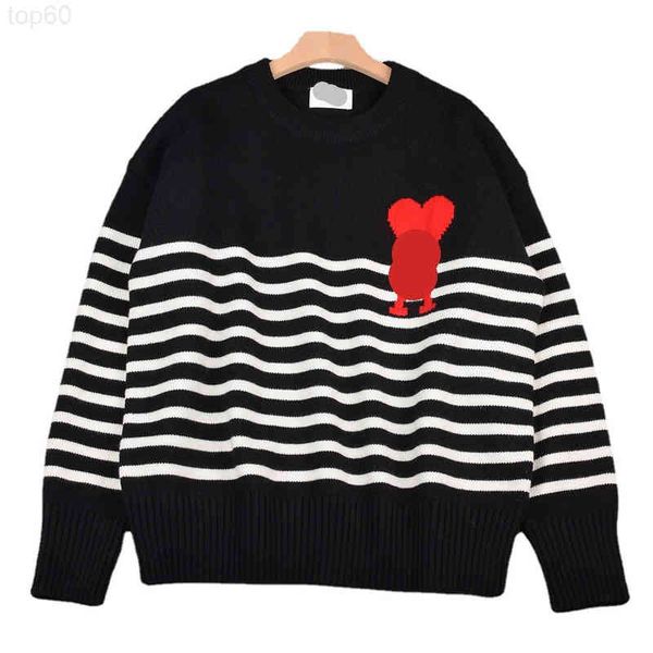 women's t-shirt designer am home ~ fashionable black and white stripe red love bottomed wool knitted sweater round neck + high collar
women's t-shirt designer am home ~ fashionable black and white stripe red love bottomed wool knitted sweater round neck + high collar