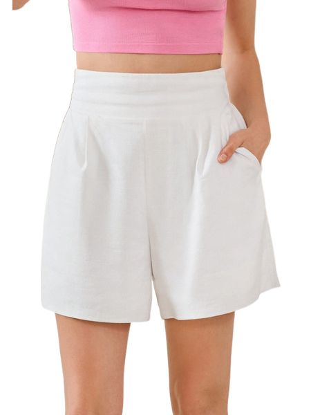 paperbag waist wide leg shorts z9tn#, White;black 
paperbag waist wide leg shorts z9tn#, White;black