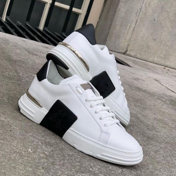 men's casual shoes low sneakers skull white genuine leather junior sneaker men outdoor walking flat trainers 38-44, Black
men's casual shoes low sneakers skull white genuine leather junior sneaker men outdoor walking flat trainers 38-44, Black
