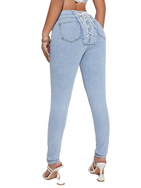 lace up back jeans d9rn#, Blue
lace up back jeans d9rn#, Blue