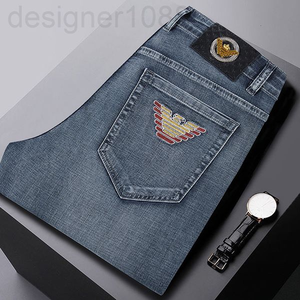 men's jeans designer european jeans men's elastic embroidery slim fit small straight tube gray summer thin style x8zr, Blue
men's jeans designer european jeans men's elastic embroidery slim fit small straight tube gray summer thin style x8zr, Blue