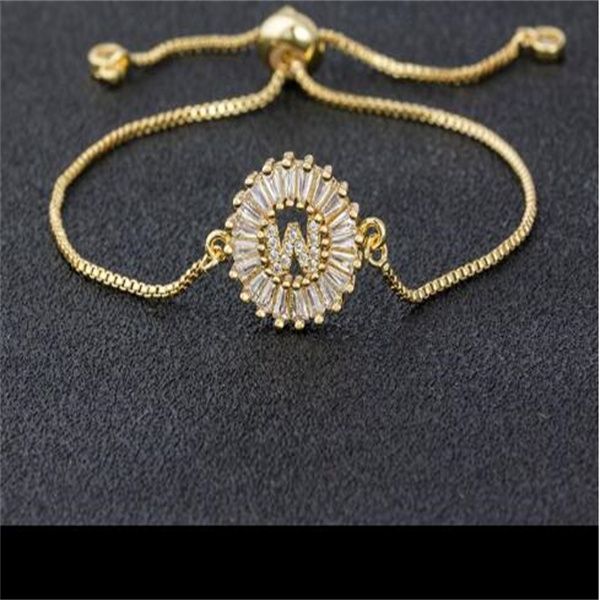new cubic zircon alphabet charm bracelet adjustable chain for female couples ab133, Golden;silver
new cubic zircon alphabet charm bracelet adjustable chain for female couples ab133, Golden;silver