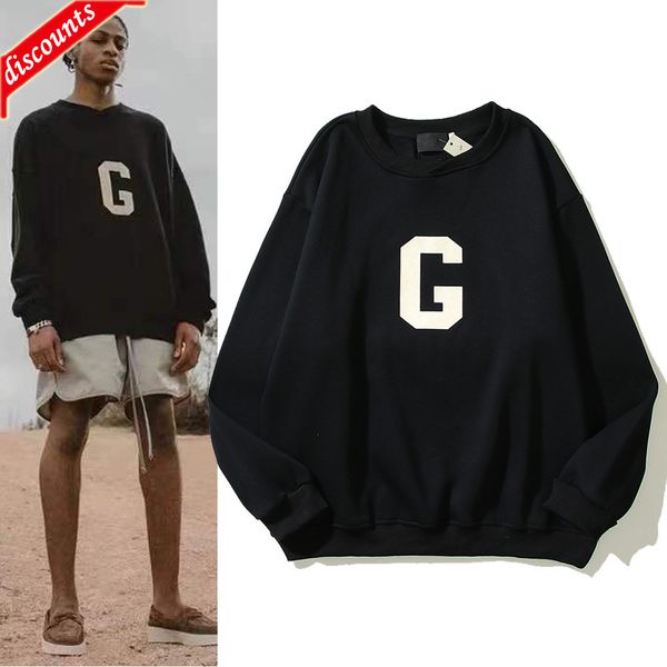 men's brand fashion trend sweater wholesale new double thread letter flocking printed season 7 main line loose coat, Black
men's brand fashion trend sweater wholesale new double thread letter flocking printed season 7 main line loose coat, Black