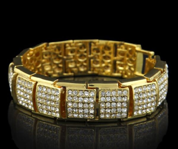18k gold plated chain block inlay diamond diamond men's hip hop bracelet, Black
18k gold plated chain block inlay diamond diamond men's hip hop bracelet, Black
