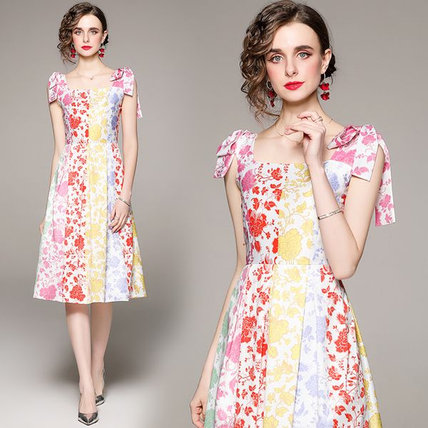 luxury fashion bow suspenders floral dress summer woman designer slim holiday cute party club pleated dresses 2022 runway women clothes home, Black;gray
luxury fashion bow suspenders floral dress summer woman designer slim holiday cute party club pleated dresses 2022 runway women clothes home, Black;gray