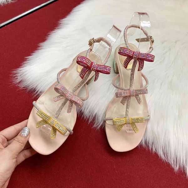 sandals sandals fairy style summer roman bow middle heels fashion thick women's shoes eojc, Black