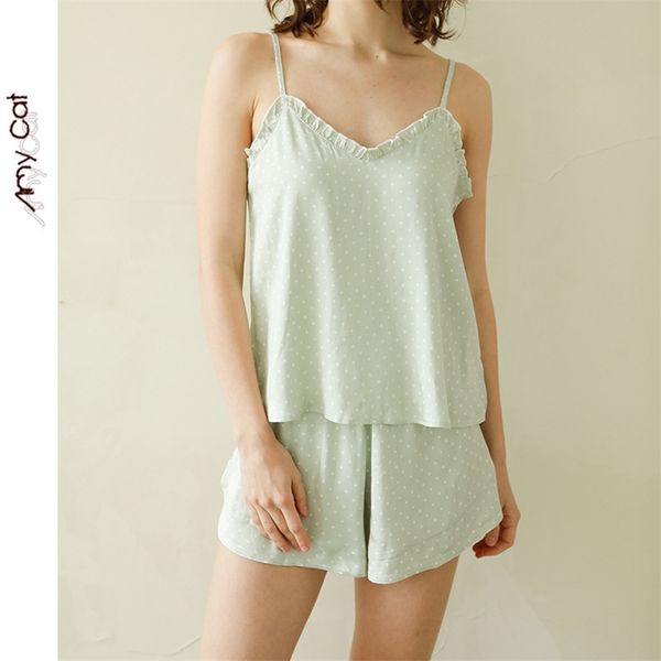 summer pajama sleepwear sleeveless strap nightwear set women t200429, Black;red