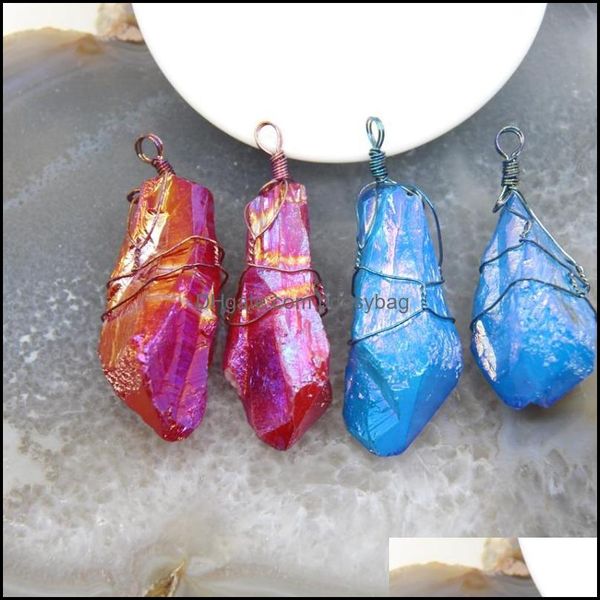 pendant necklaces pendants jewelry 1pcs natural rough crystal net titanium red/blue wire wrapped quar dkz, Silver
pendant necklaces pendants jewelry 1pcs natural rough crystal net titanium red/blue wire wrapped quar dkz, Silver