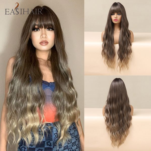 lx brand long brown ombre synthetic wigs for women wavy natural hair wigs with bangs heat resistant cosplay wig halloween wigfactory direct, Black
lx brand long brown ombre synthetic wigs for women wavy natural hair wigs with bangs heat resistant cosplay wig halloween wigfactory direct, Black