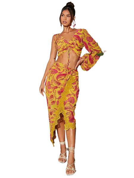 floral & paisley print asymmetrical neck lantern sleeve drawstring crop w7im#, White
floral & paisley print asymmetrical neck lantern sleeve drawstring crop w7im#, White