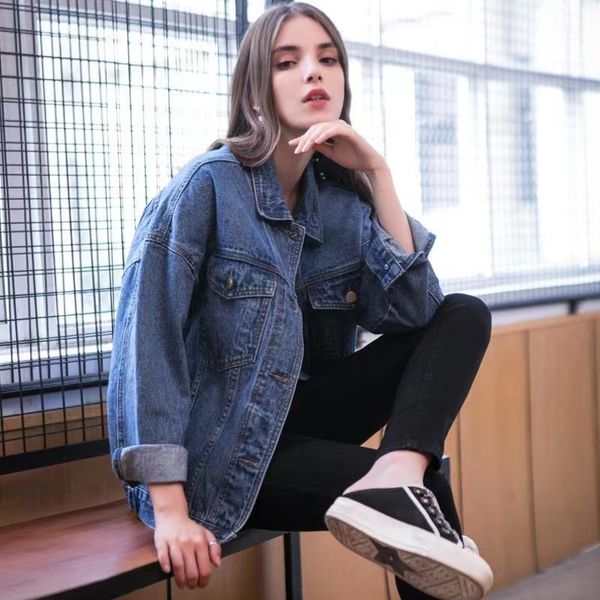 wt129-women's jackets brand designer new denim jackets ins heavy embroidery letters casual long sleeve cotton coat, Black;brown
wt129-women's jackets brand designer new denim jackets ins heavy embroidery letters casual long sleeve cotton coat, Black;brown