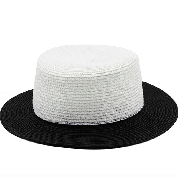 simple diy summer straw sun hat for women flat wide brim black white beach hats uv protection panama hat, Blue;gray
simple diy summer straw sun hat for women flat wide brim black white beach hats uv protection panama hat, Blue;gray