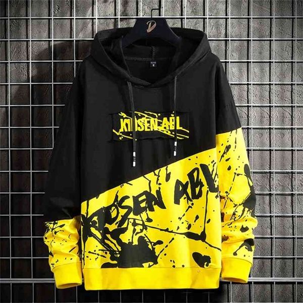 men's hoodies hip hop patchwork hoodies letter printed hooded sweatshirt men long sleeve sports high street fashion clothes 210730, Black
men's hoodies hip hop patchwork hoodies letter printed hooded sweatshirt men long sleeve sports high street fashion clothes 210730, Black
