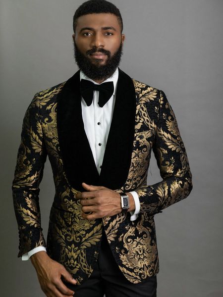 men's suits & blazers elegant costume homme shawl lapel black jacquard 220823, White;black
men's suits & blazers elegant costume homme shawl lapel black jacquard 220823, White;black