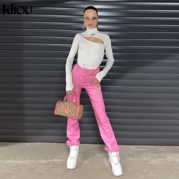 hollow out straight trousers women hipster faux pu leather solid bandage slim pants fashion female street attirewear, Black;white
hollow out straight trousers women hipster faux pu leather solid bandage slim pants fashion female street attirewear, Black;white