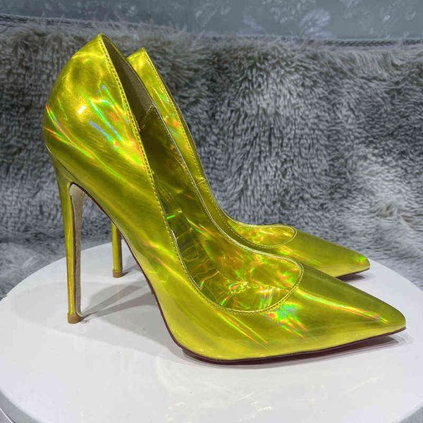 12cm laser gold women pointy toe high heel wedding bride shoes with shiny stiletto pumps large t220730, Black
12cm laser gold women pointy toe high heel wedding bride shoes with shiny stiletto pumps large t220730, Black