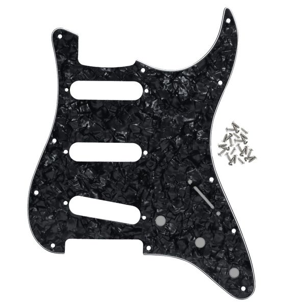 4ply sss guitar pick guard 11 hole scratch plate for electric guitar accessories black pearl
4ply sss guitar pick guard 11 hole scratch plate for electric guitar accessories black pearl