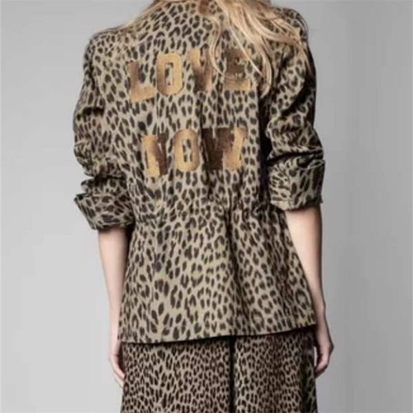 women jacket leopard print comfortable back letter coat elegant ladies jacket 220809, Black;brown
women jacket leopard print comfortable back letter coat elegant ladies jacket 220809, Black;brown