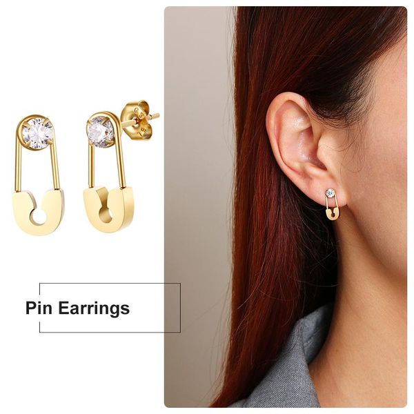 stud cz safety pin earrings white cubic zirconia small for women tiny minimalist stainless steel jewelry, Golden;silver
stud cz safety pin earrings white cubic zirconia small for women tiny minimalist stainless steel jewelry, Golden;silver