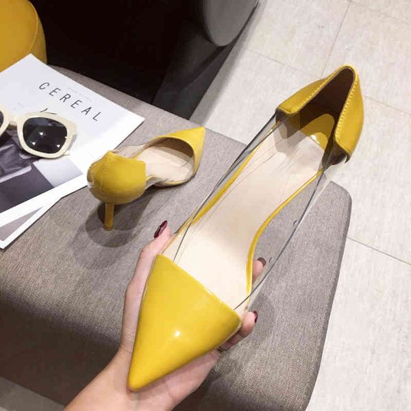 2022 spring and autumn new high heels transparent splicing pointed thin heel single shoes baotou temperament sandals women, Black
2022 spring and autumn new high heels transparent splicing pointed thin heel single shoes baotou temperament sandals women, Black