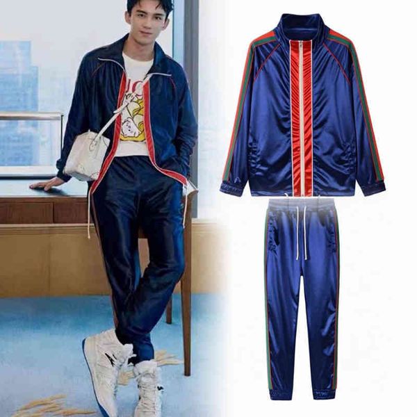european american men's and women's sports suit gu22cci silk cotton reflective zipper thin jacket trousers anti-wrinkle couple dou, Black;brown
european american men's and women's sports suit gu22cci silk cotton reflective zipper thin jacket trousers anti-wrinkle couple dou, Black;brown