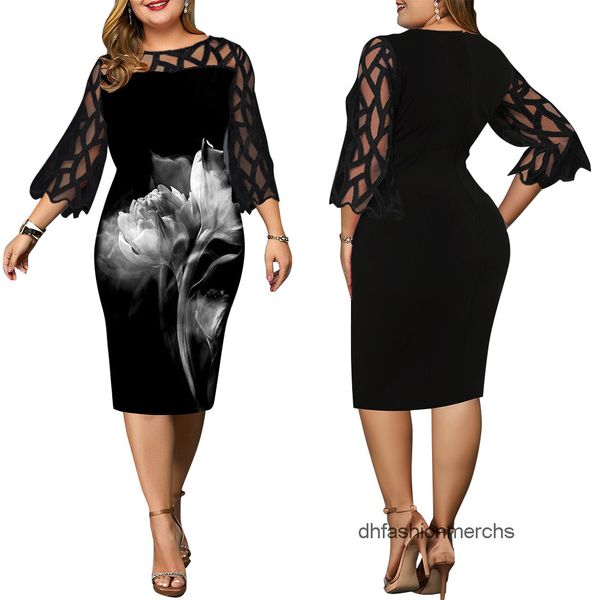 designer dress casual long dresses plus size for womens clothing digital printing lace stitching 7 4 sleeve large women's wear skims, Black;gray
designer dress casual long dresses plus size for womens clothing digital printing lace stitching 7 4 sleeve large women's wear skims, Black;gray