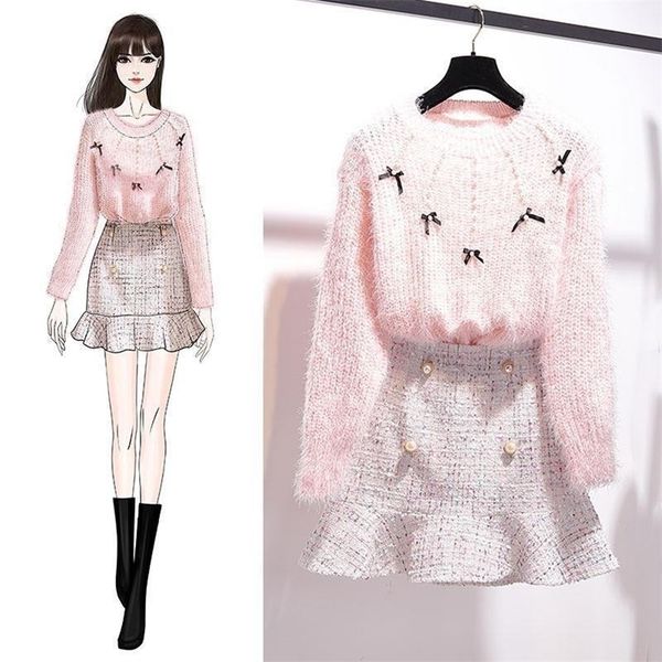 new autumn winter women clothes two piece set female sweater knitted tweed mermaid skirt 2 piece suits outfit f111 t200325, White
new autumn winter women clothes two piece set female sweater knitted tweed mermaid skirt 2 piece suits outfit f111 t200325, White