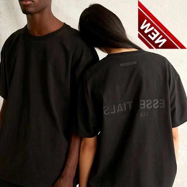 checked fog essentials multi thread 3d offset printing back letter high street loose short sleeve t-shirt for men and women, White;black
checked fog essentials multi thread 3d offset printing back letter high street loose short sleeve t-shirt for men and women, White;black