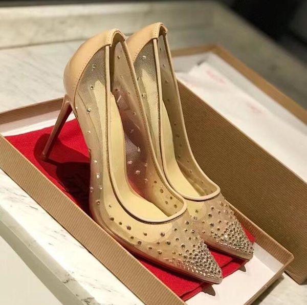 2022 red bottoms women shoes rhinestone high heels crystals pointed toe mesh pumps woman reds sole elegant wedding shoe with dust bag box, Black
2022 red bottoms women shoes rhinestone high heels crystals pointed toe mesh pumps woman reds sole elegant wedding shoe with dust bag box, Black