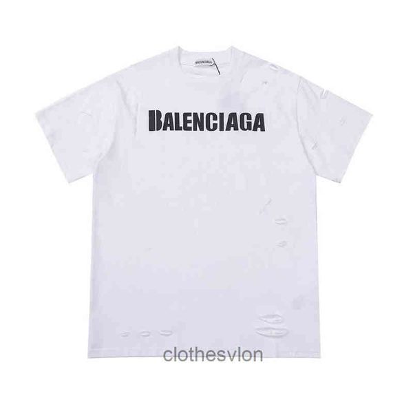 european and american 2022 designer t shirts balencaigass trendy tshirt summer pop barista hole short sleeve couple loose, White;black 
european and american 2022 designer t shirts balencaigass trendy tshirt summer pop barista hole short sleeve couple loose, White;black