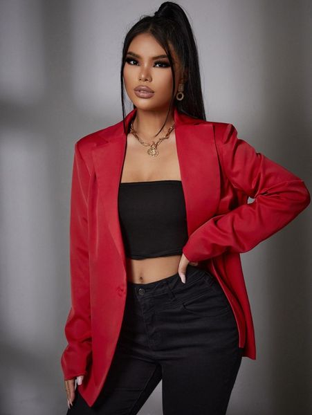 sxy solid single breasted blazer 50ms#, White
sxy solid single breasted blazer 50ms#, White