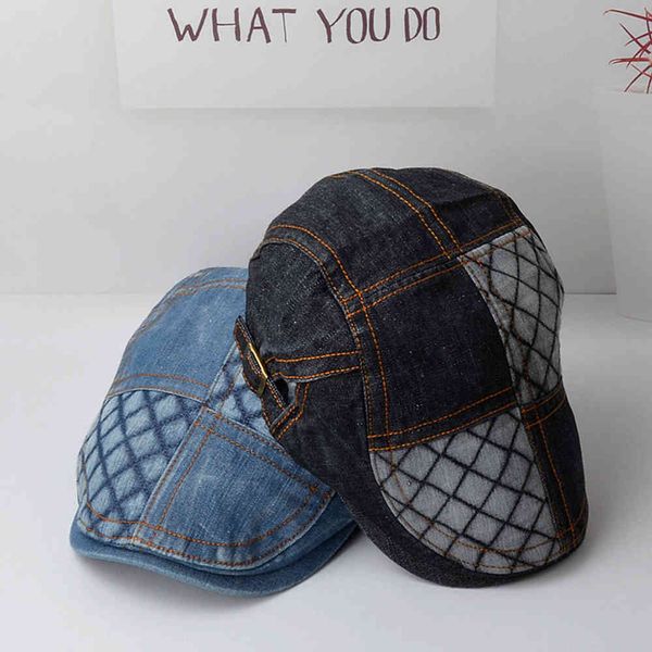 spring and summer cowboy cap men's and women's outdoor leisure versatile korean fashion beret progressive cap student cap, Blue;gray
spring and summer cowboy cap men's and women's outdoor leisure versatile korean fashion beret progressive cap student cap, Blue;gray