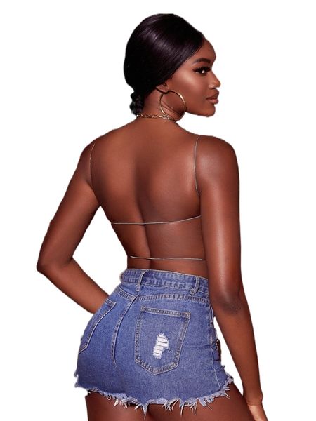 chain detail backless cami v2jy#, White