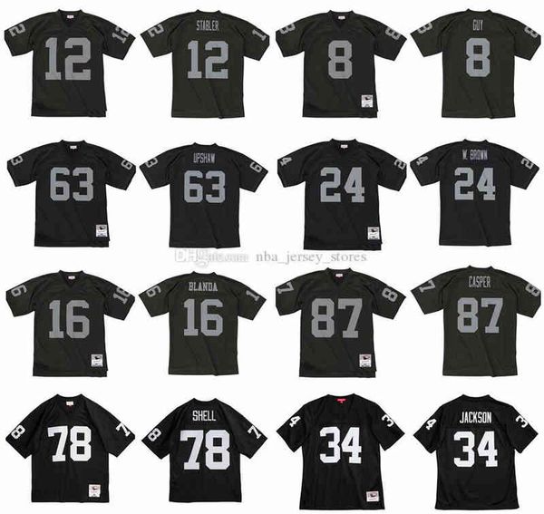 stitched football jersey 12 ken stabler 78 art shell 63 gene upshaw 24 willie brown 8 ray guy 87 dave casper 16 george blanda 34 bo jackson, Black
stitched football jersey 12 ken stabler 78 art shell 63 gene upshaw 24 willie brown 8 ray guy 87 dave casper 16 george blanda 34 bo jackson, Black