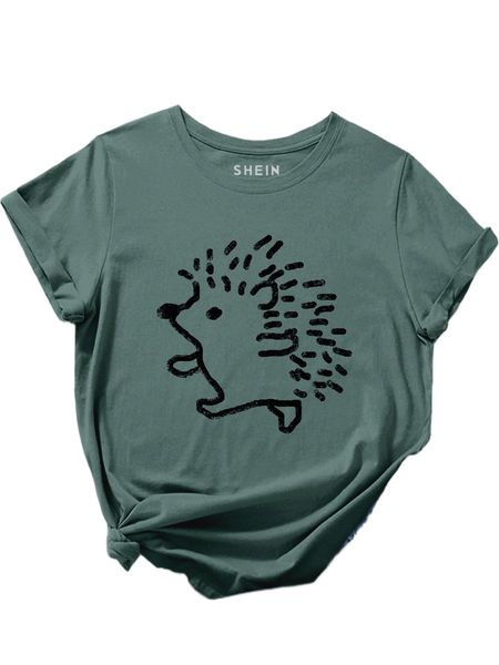 hedgehog print tee h3mz#, White