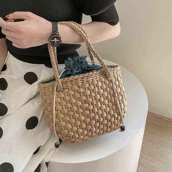 fashion drawstring woven straw purses handbags for women shoulder bag 2021 new summer beach casual totes qualited g220509
fashion drawstring woven straw purses handbags for women shoulder bag 2021 new summer beach casual totes qualited g220509