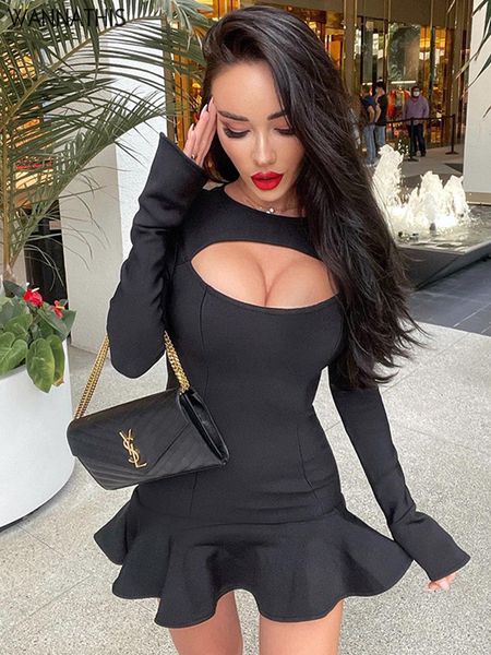 party dress ruffles hollow out flare sleeve bodycon zipper elegant clubwear fall chic mini dresses for women 2022, Black;gray
party dress ruffles hollow out flare sleeve bodycon zipper elegant clubwear fall chic mini dresses for women 2022, Black;gray