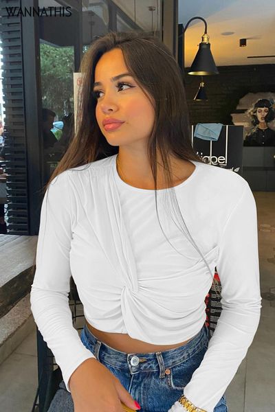 wannathis women cropped crisscross folds casual long sleeve o neck autumn slim streetwear chic solid female tees 220607, White
wannathis women cropped crisscross folds casual long sleeve o neck autumn slim streetwear chic solid female tees 220607, White