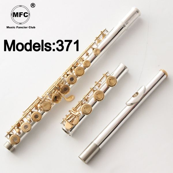 music fancier club flute 371 engraving hand carved keys gold plating flutes b leg open holes 17 gold keys
