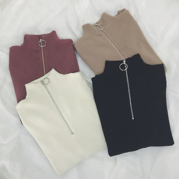 zipper turtleneck solid women sweater skinny elastic knitted full sleeve pullovers female soft femme jumper 2022 autumn, White;black
zipper turtleneck solid women sweater skinny elastic knitted full sleeve pullovers female soft femme jumper 2022 autumn, White;black